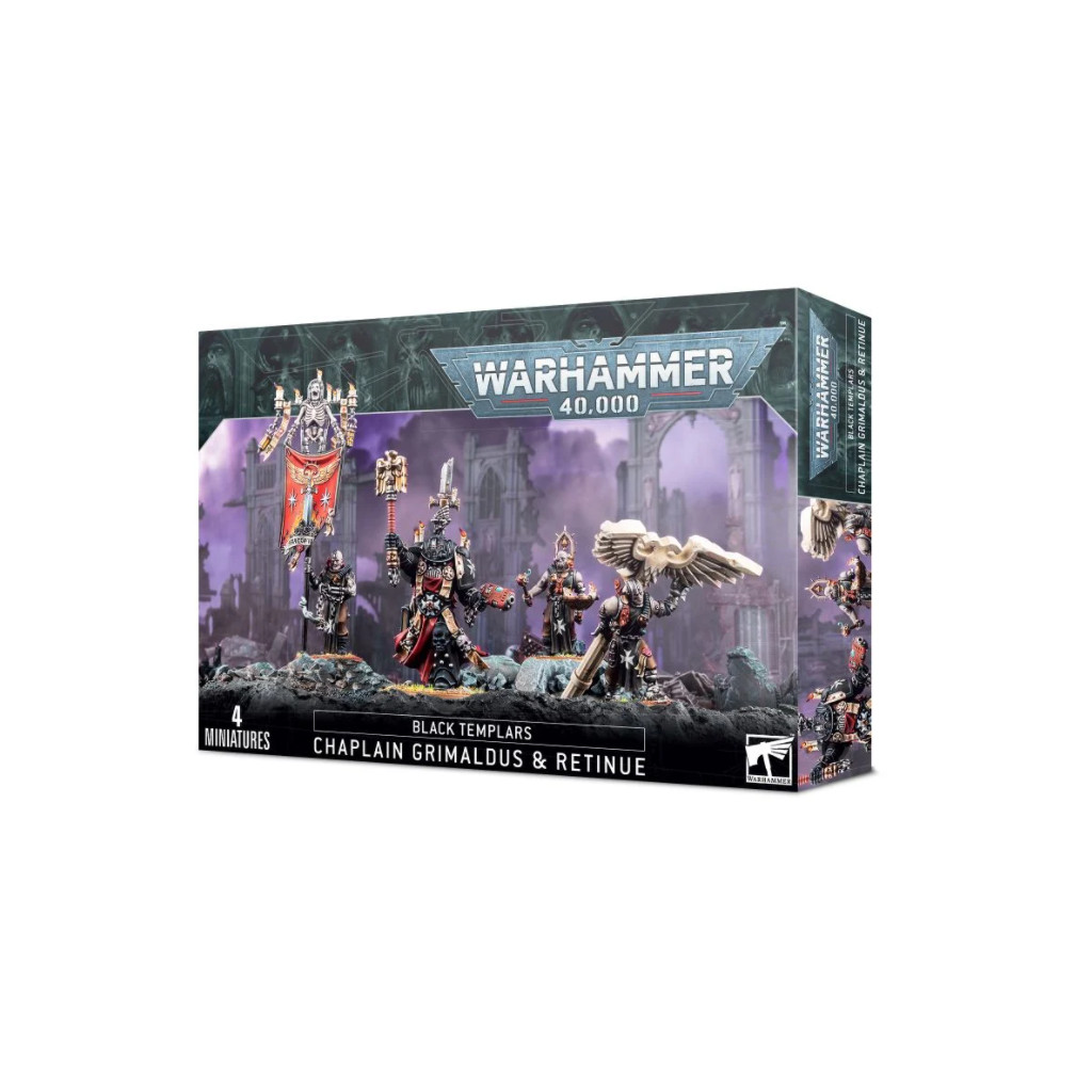 W40K : Adeptus Astartes - Black Templars Chaplain Grimaldus & Retinue