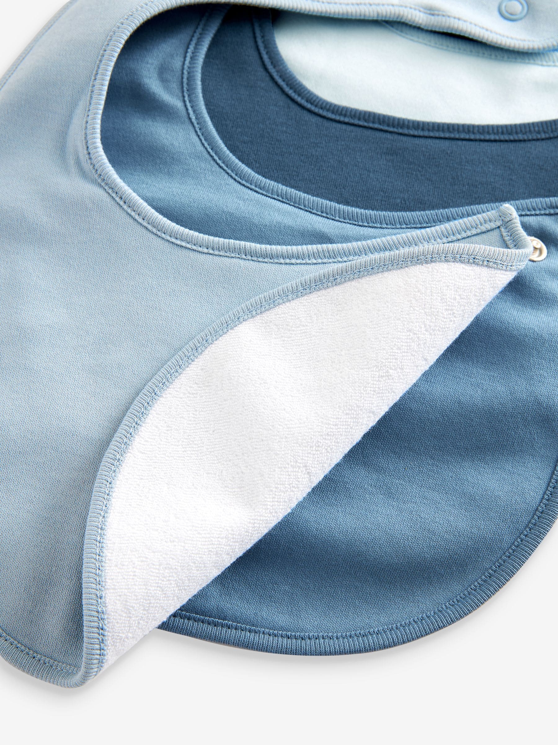Blauw - Verpakking van 5 babyslabbetjes van 100% katoen