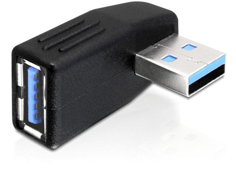 Delock USB 3.0 Adapter USB-A Stecker - USB-A Buchse Stecker Typ A auf Buchse Typ A, abgewinkelt