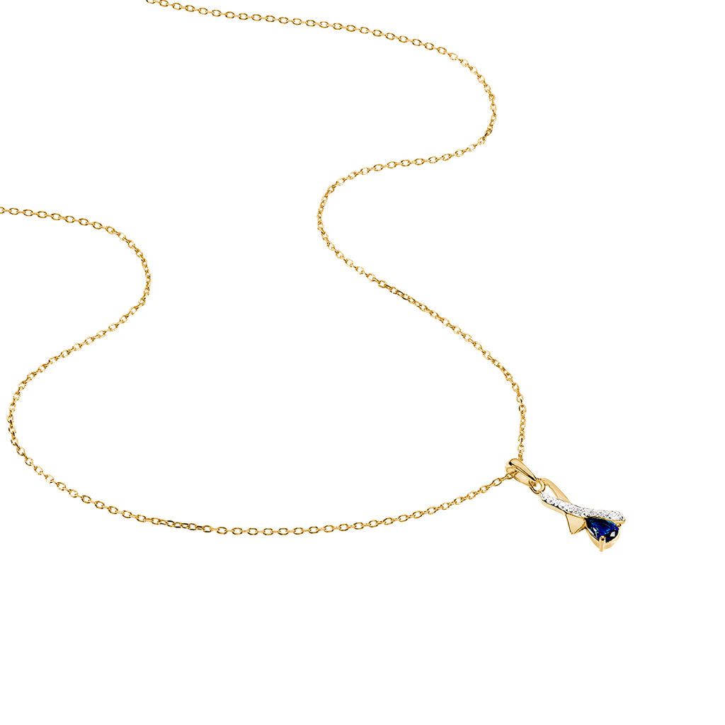 Collier Dyanah Plaque Or Jaune Oxyde De Zirconium