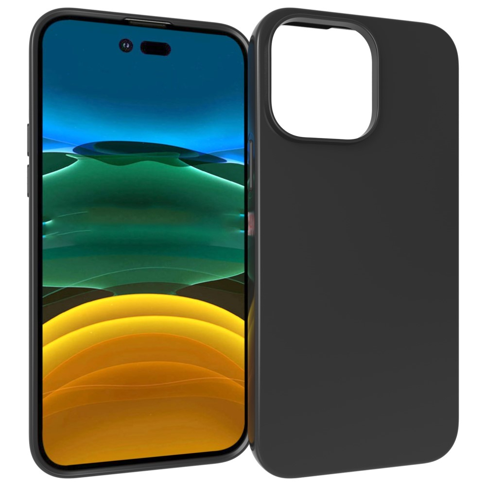 iPhone 14 Pro Max Gummi Case Hülle Matt - Schwarz