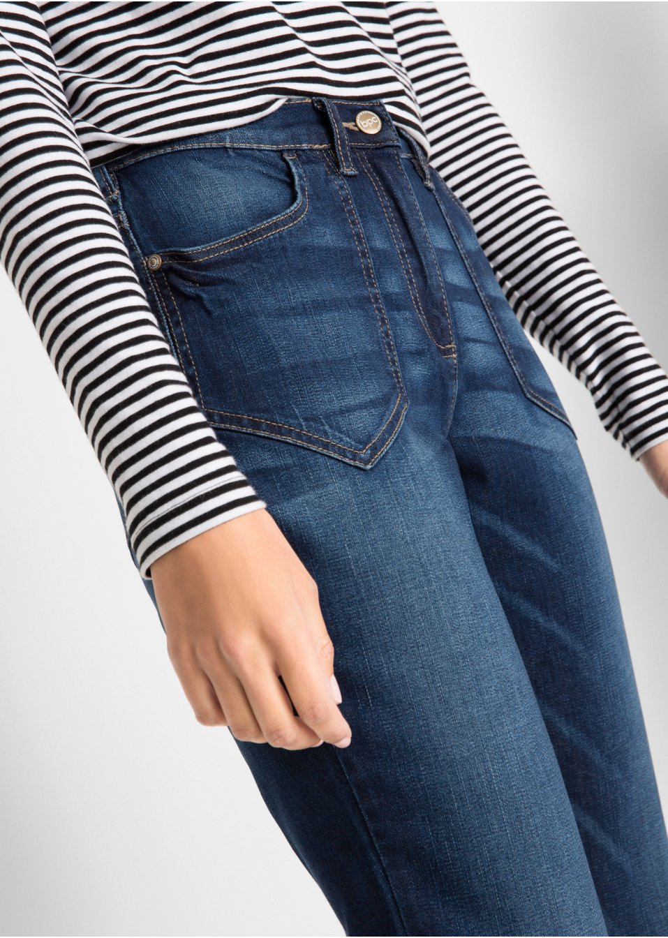 Jean extensible taille haute avec taille confortable