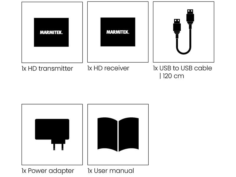 Marmitek HDMI Extender Megaview 76 HDMI Extender über 1 CAT 5e/6 Kabel – KVM PoC Full HD 60 m