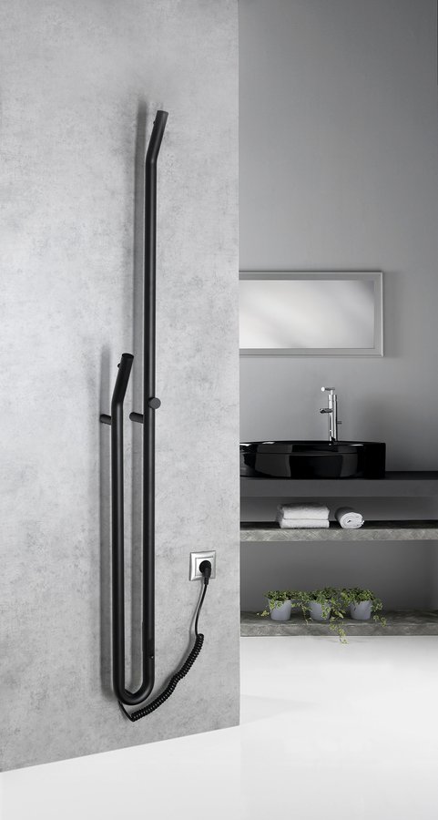Sapho Duopasso elektrische handdoek radiator 12x170cm zwart mat