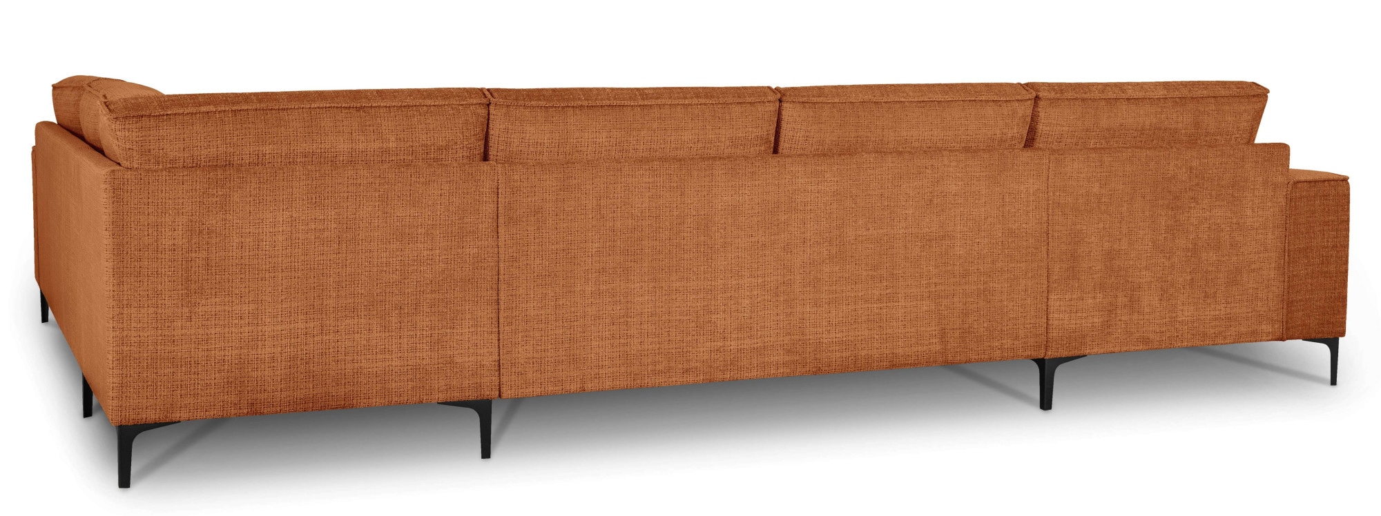 GOODproduct Wohnlandschaft »XXL Sofa Oland, Struktur, Flachgewebe, Luxus-Microfaser, Boucle« U-Form, 342 cm, Wellenunterfederung, Skandi-Design, Metallfüsse