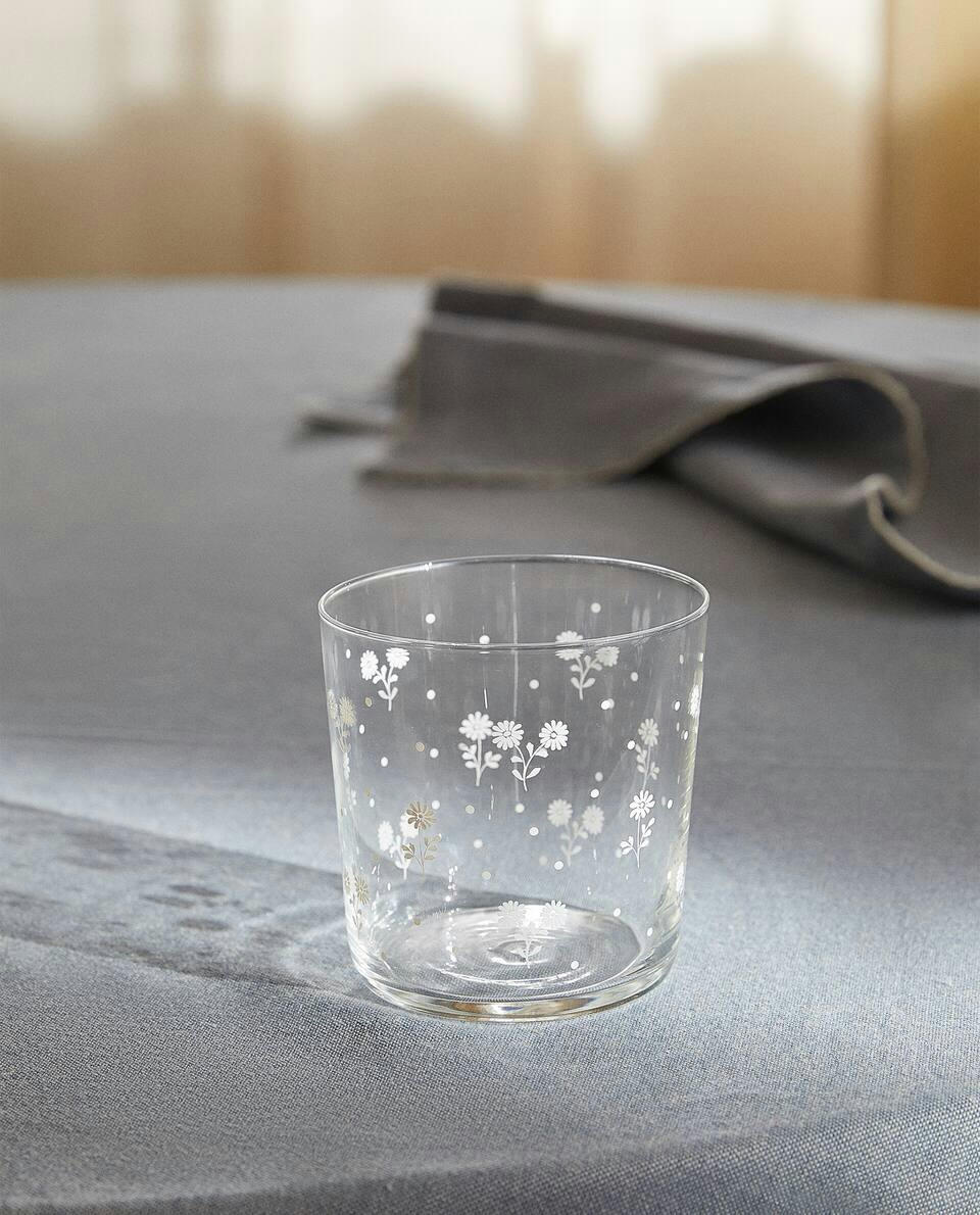 COPO DE VIDRO FLORAL