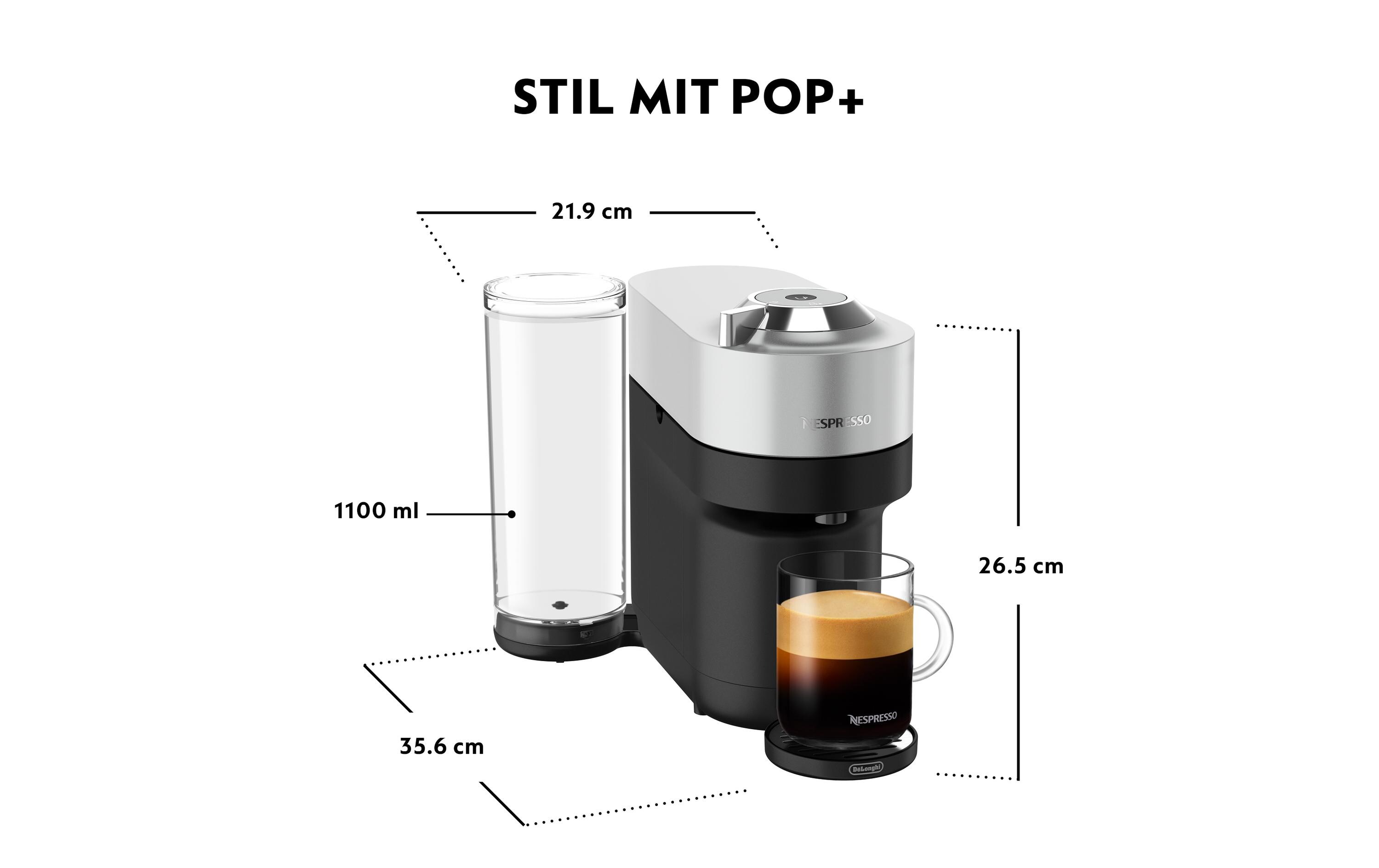 Kaffeemaschine Nespresso Vertuo Pop+ Silber<br>Kompakte Kaffeemaschine