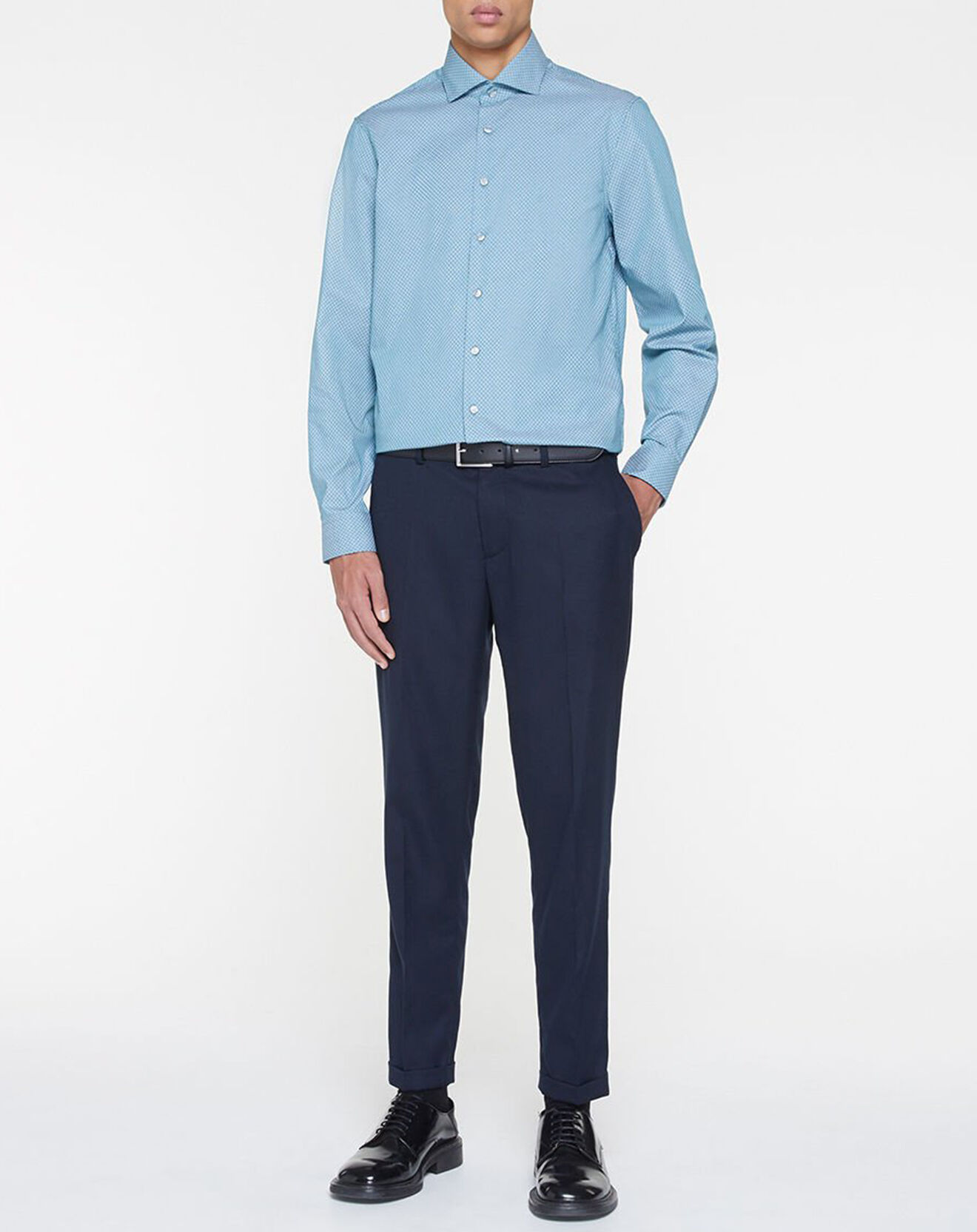 Calvin Klein Chemise slim Géometric vert/bleu