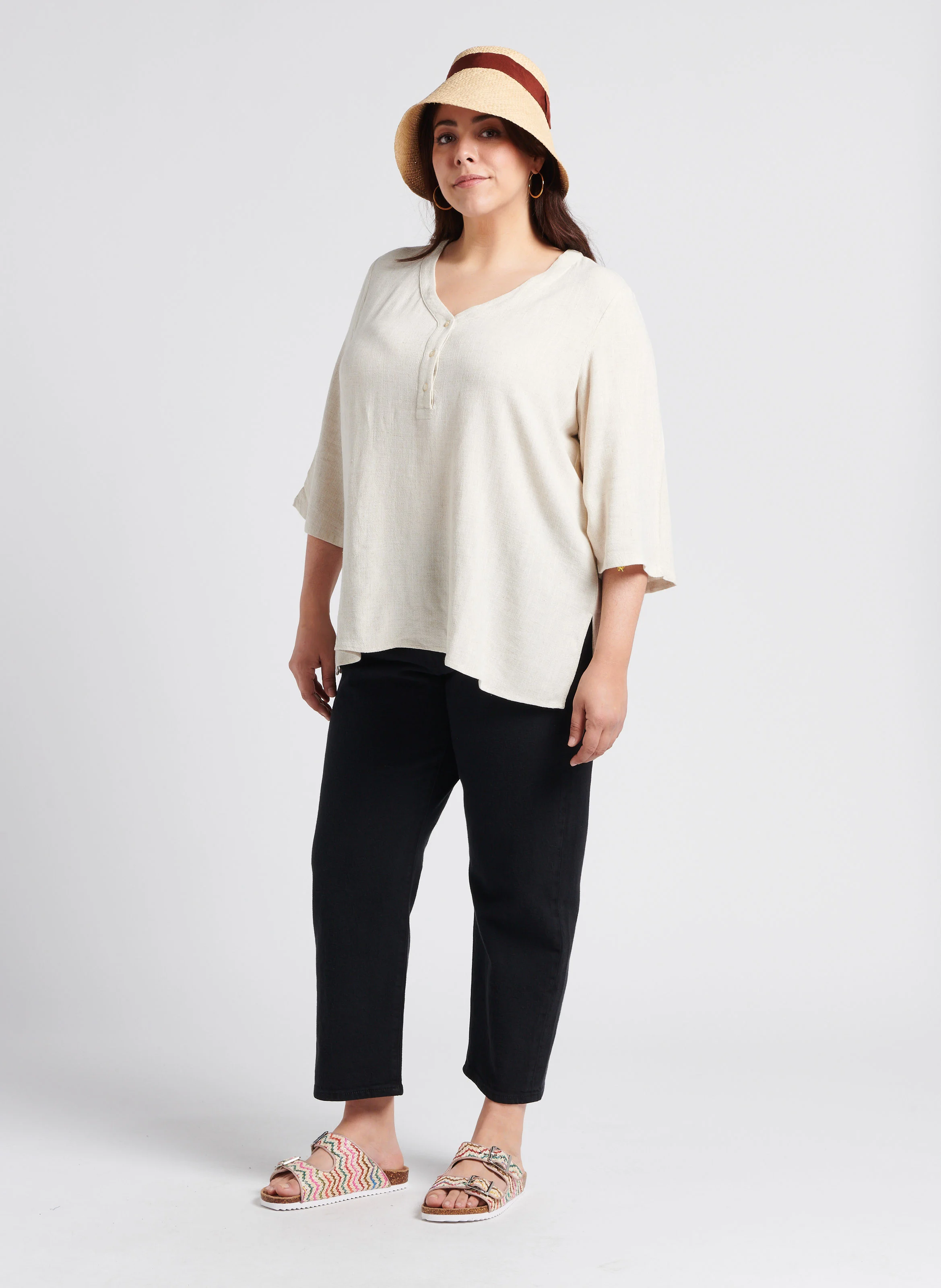 PL 501 CROP - Jean droit taille haute | Noir