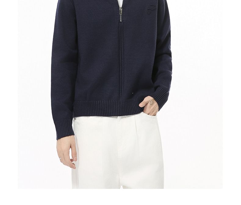FAERIS - Effen cardigan met opstaande kraag en rits
