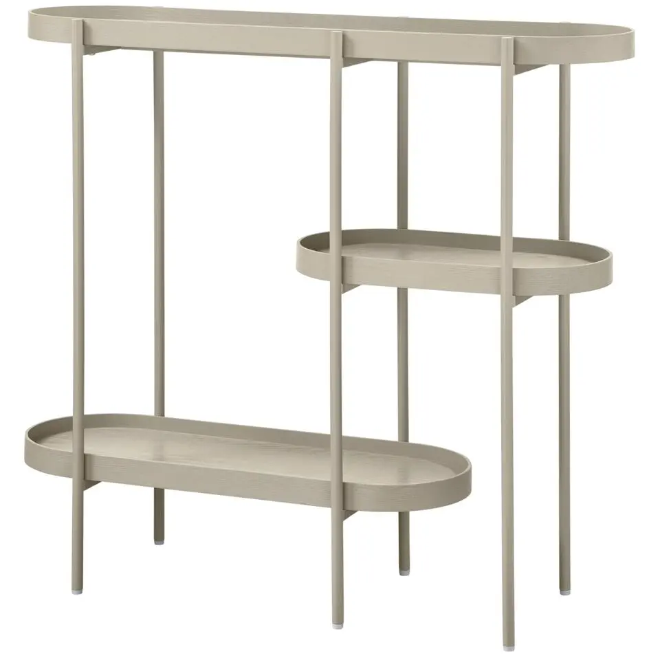 WOOOD Sidetable Noan - Hout/Metaal - Beige - 80x90x28