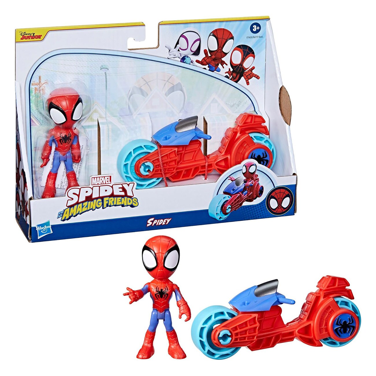 Hasbro Marvel Spidey and His Amazing Friends, Spidey mit Motorrad Mehrfarbig Spielfigur