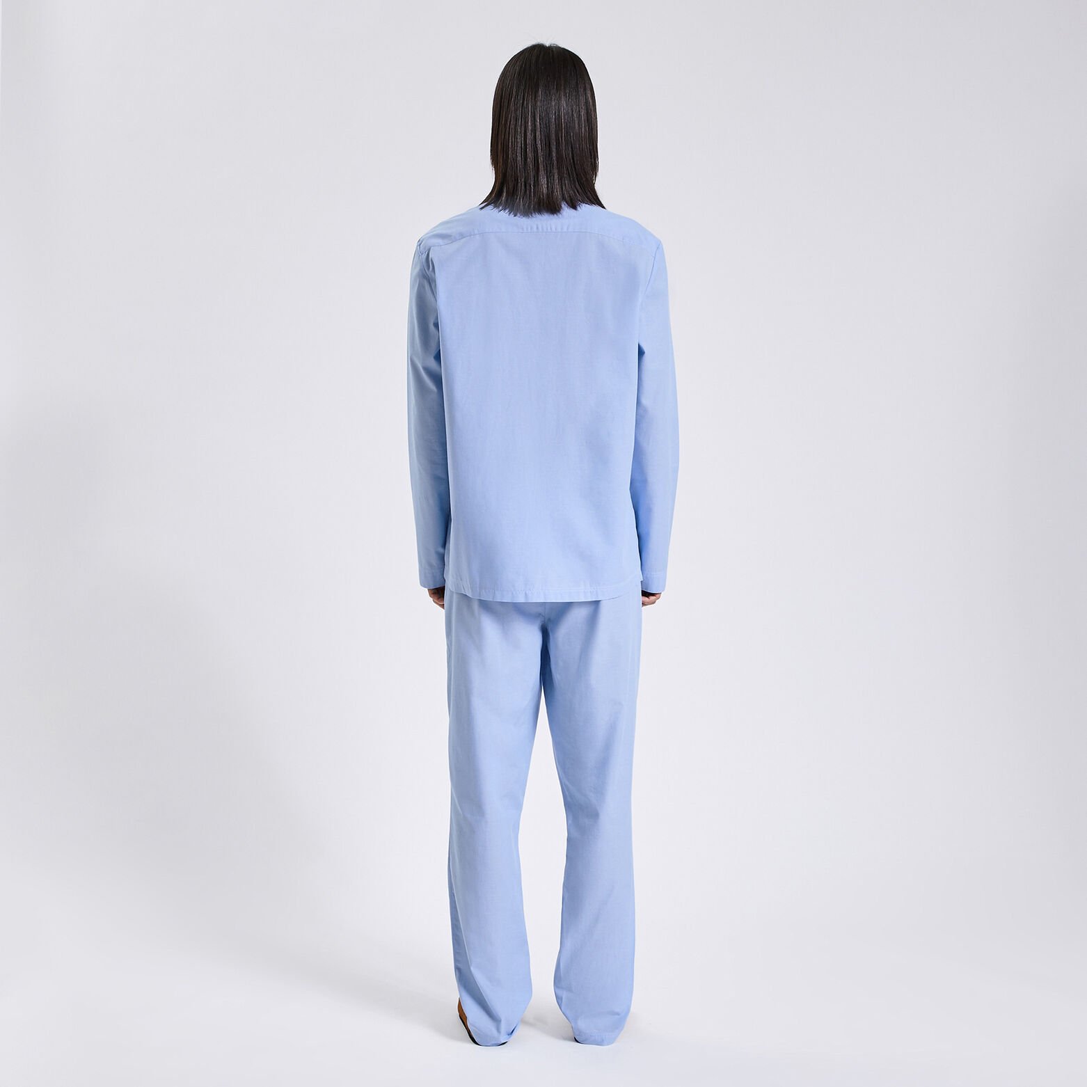Pyjama chemise et pantalon Bleu clair