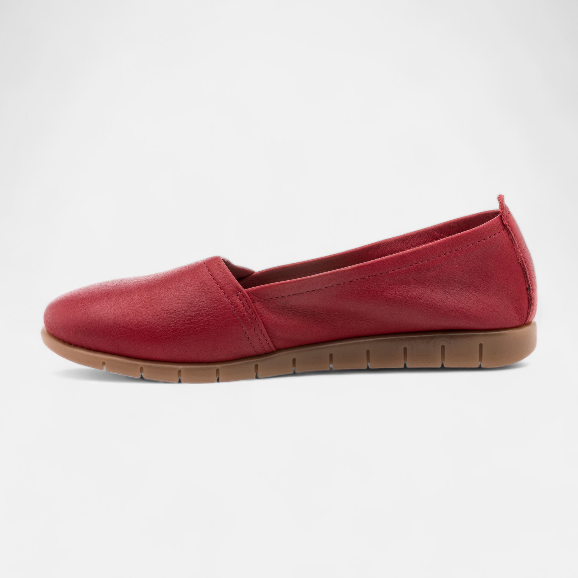 Mocassins Femme en cuir rouge