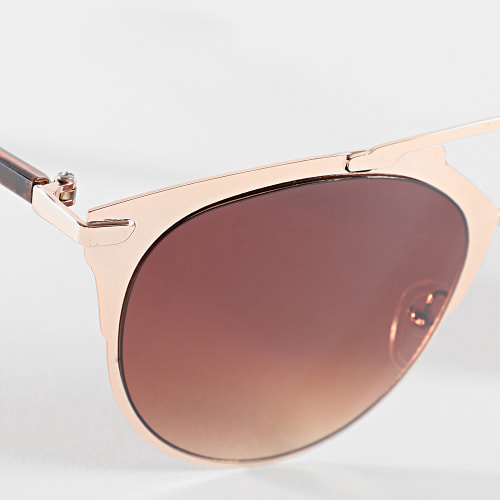 Lunettes De Soleil Doré Marron Dégradé