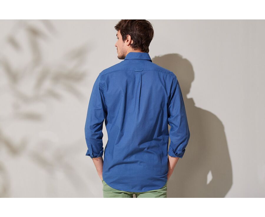 Chemise manches longues coton et lin Indigo - COLTEN