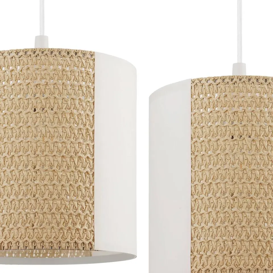 EGLO Arnhem Hanglamp - E27 - Papier/Staal - Wit/Bruin
