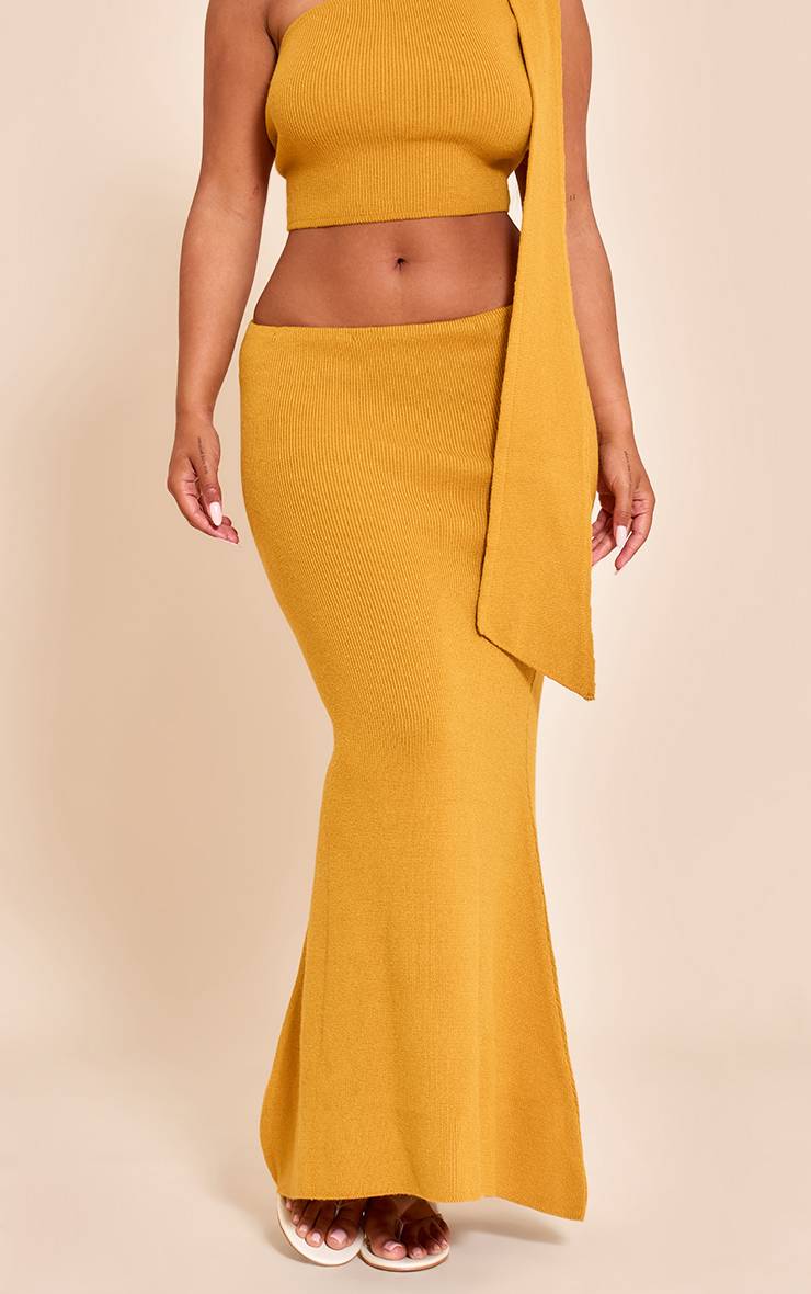 Rouille Jupe Maxi Tricotée Sculptante