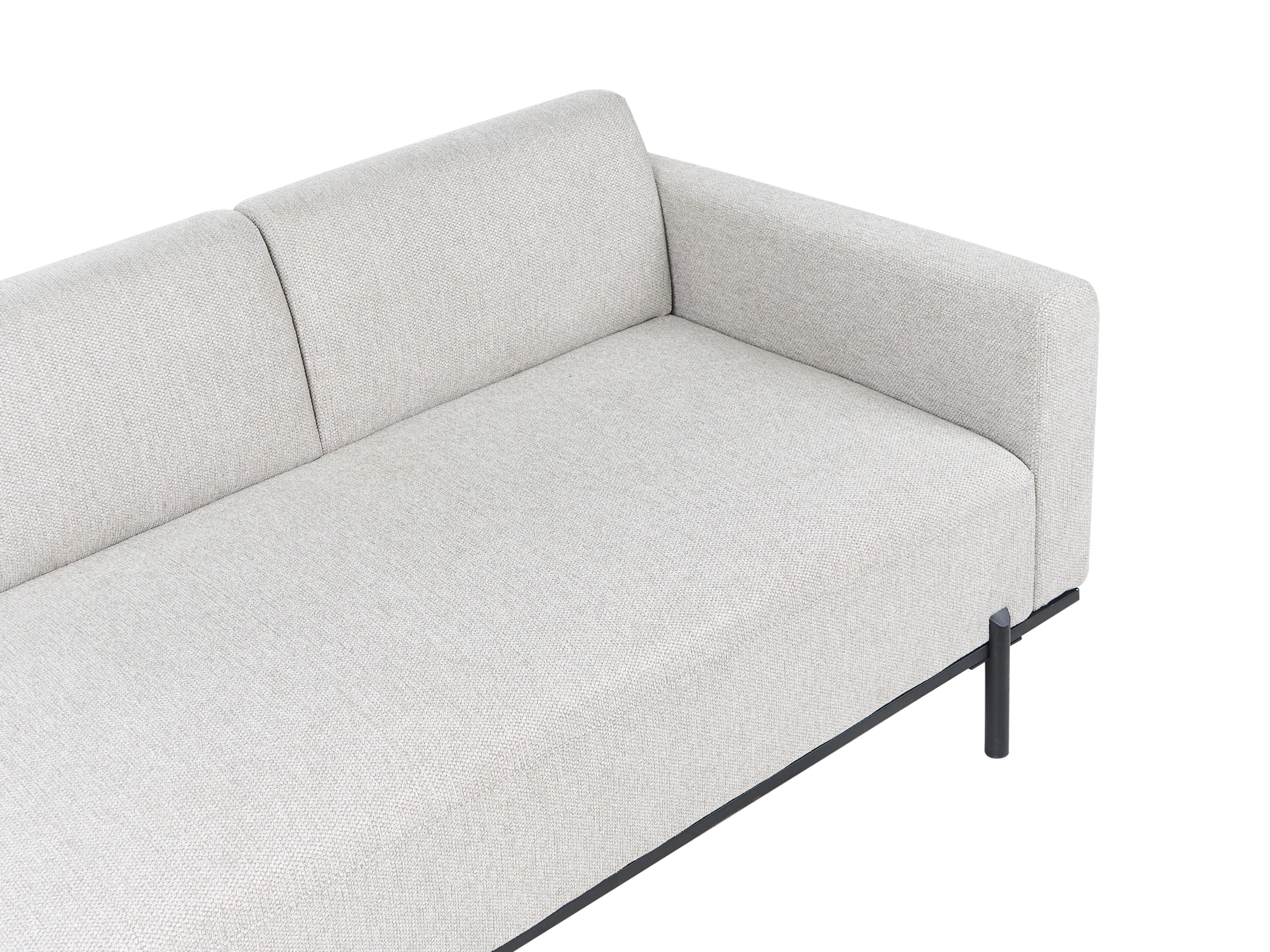 Chaise longue SAVASSE Kunstlinnen Lichtgrijs