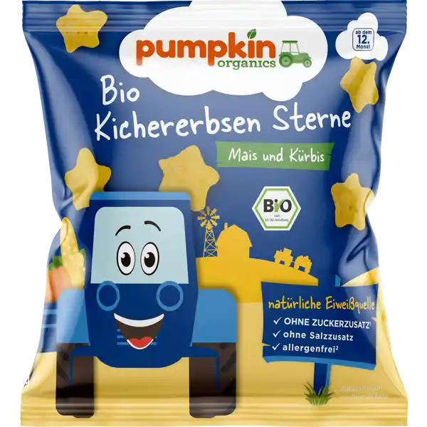 Bio Kichererbsen Sterne mit Mais &  Kürbis