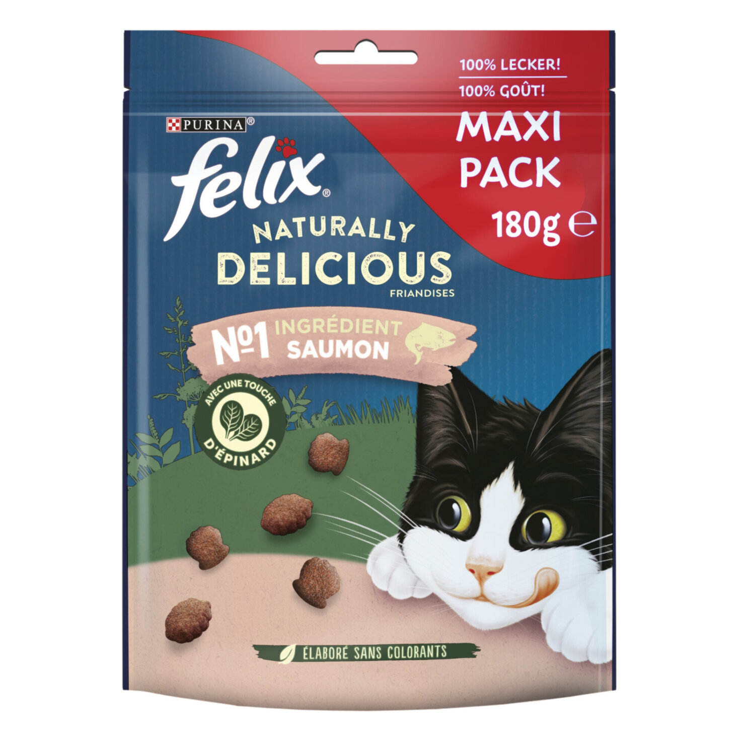 Felix Katzensnack Naturally Delicious Lachs & Spinat