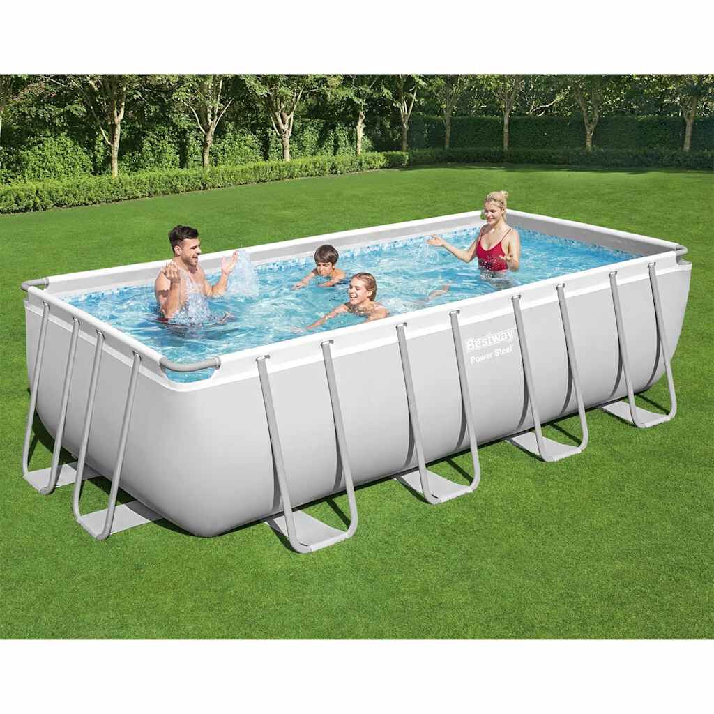 Bestway Power Steel zwembad met kit, rechthoekig, 488x244x122 cm