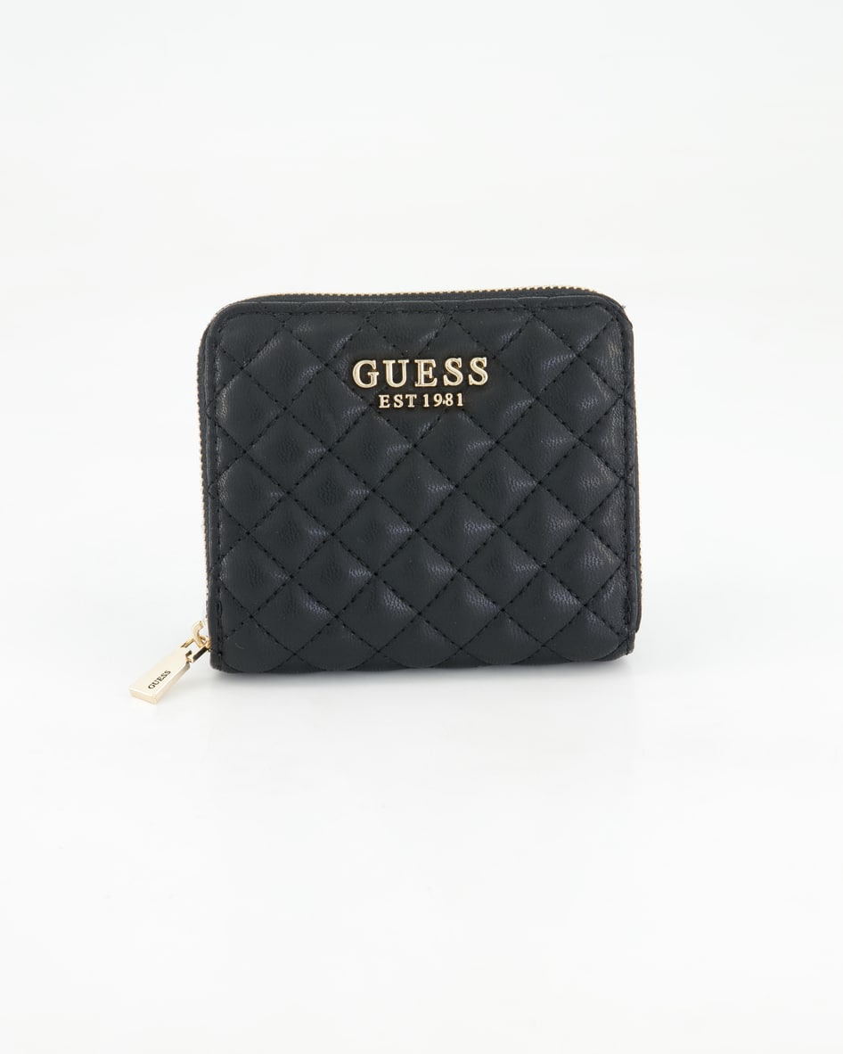 Guess Eco Rianee SLG Small Zip Aroun Portemonnaie in Schwarz