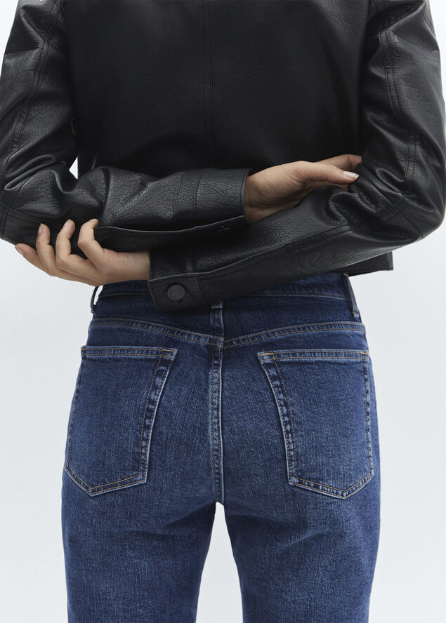 MANGO Slim cropped jeans Open blue