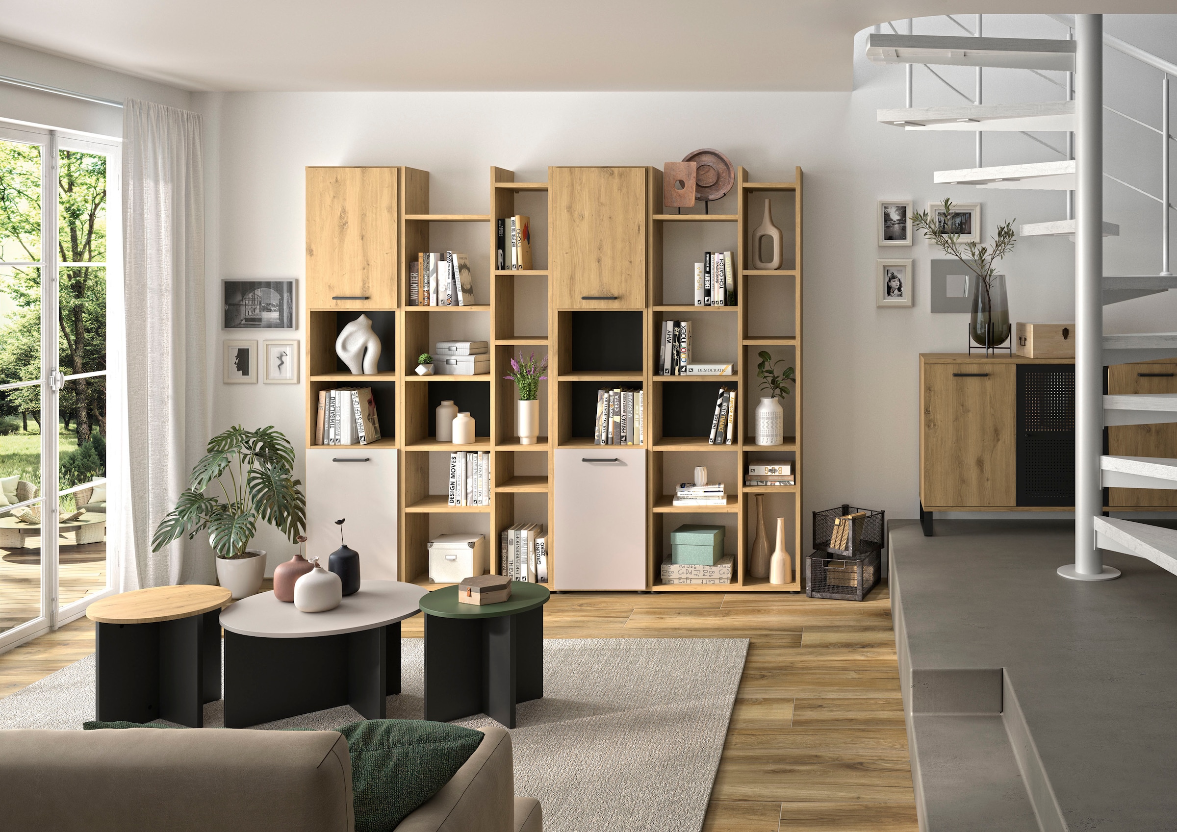 Gami Bücherregal »CRAFT« Bücherregal mit 3 Regalböden und 2 Ablageflächen