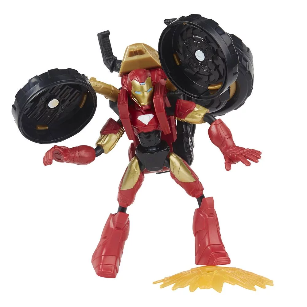 MARVEL - AVENGERS - FIGURINE - IRON MAN - BEND AND FLEX ET VEHICULE