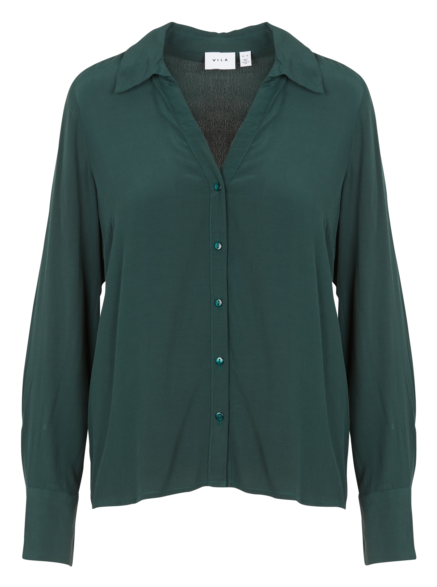 FINI - Chemise droite à encolure classique | Vert
