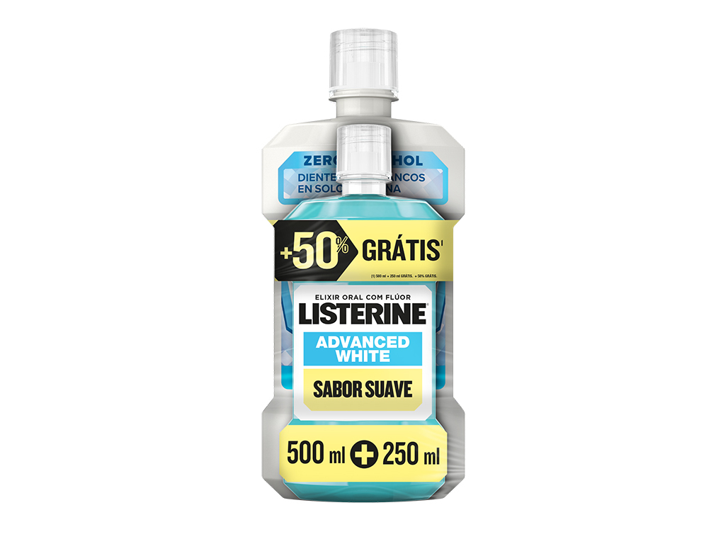 ELIXIR LISTERINE ADVANCED WHITE 0%ALCOOL 500 250 ML