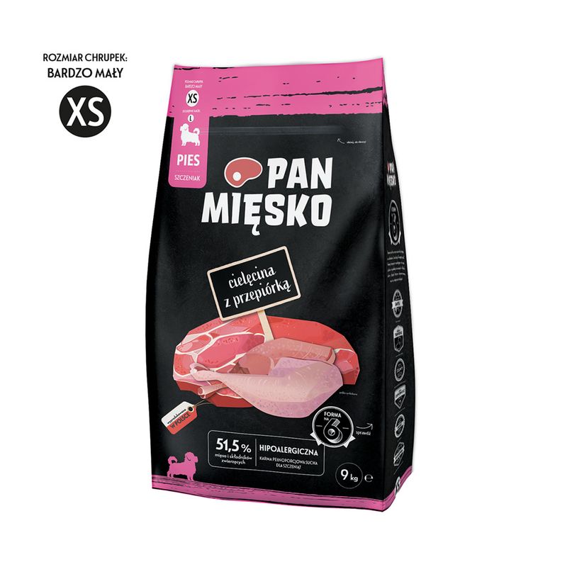 Pan Mięsko XS Puppy veau, caille