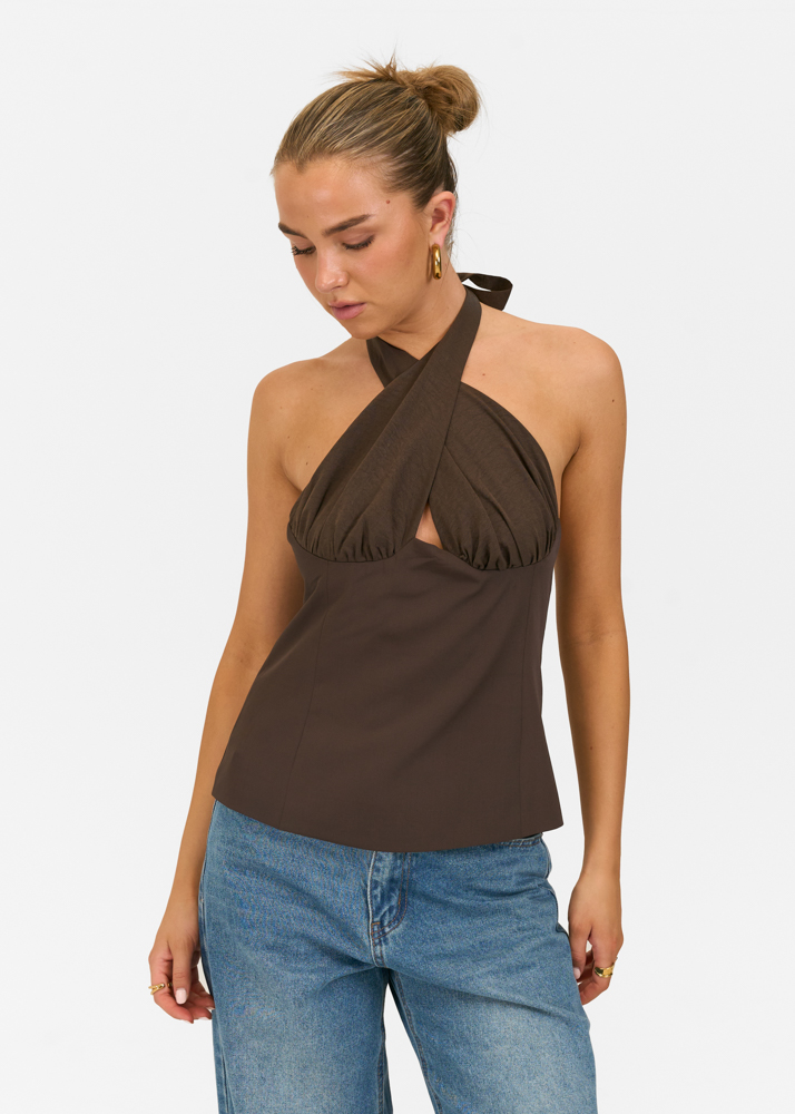Roos top choco bruin