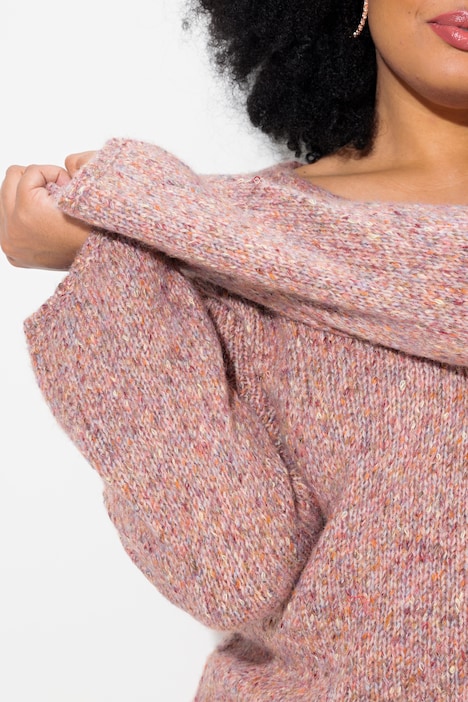 Pullover, melierter Feinstrick, V-Ausschnitt, Langarm