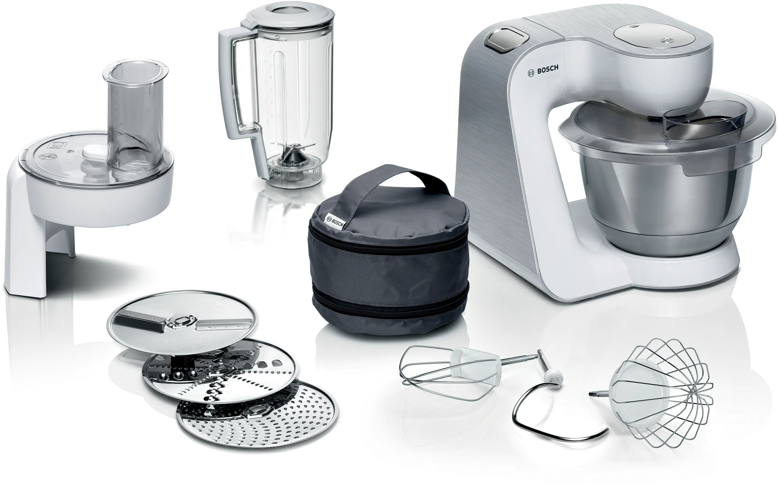 Serie 4 Keukenmachine MUM 5 1000 W Wit, Zilver
