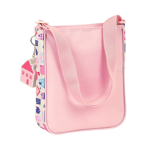 Bolsa de ombro Safta M431, rosa claro, tamanho médio, unissex infantil.