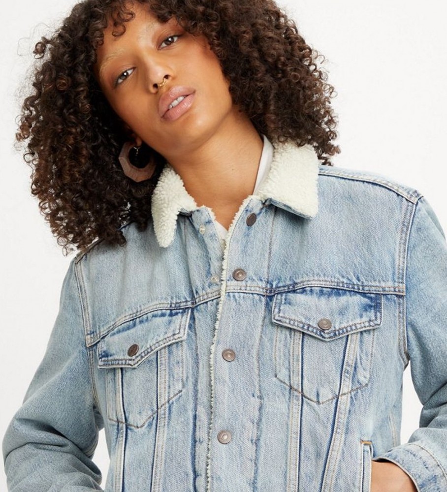 Jaqueta Levi's Sherpa Trucker Ex-Boyfriend Azul Claro