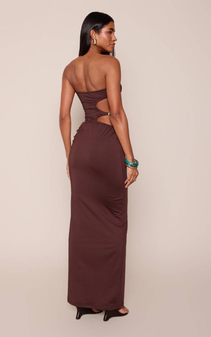 Chocolat Jupe Longue Asymétrique Toucher Doux Co-ord