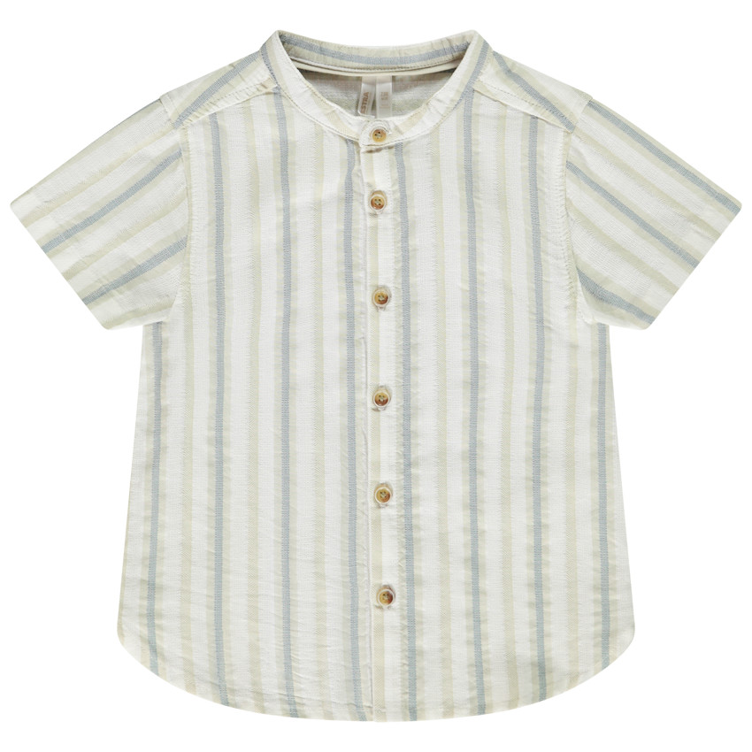 Chemise manches courtes et col mao rayée pour bébé garçon