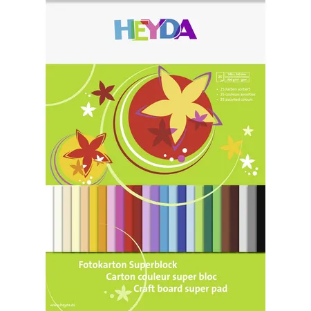 Heyda 204772509 Fotokarton-Superblock, 24 × 34 cm, 25 Blatt, mehrfarbig