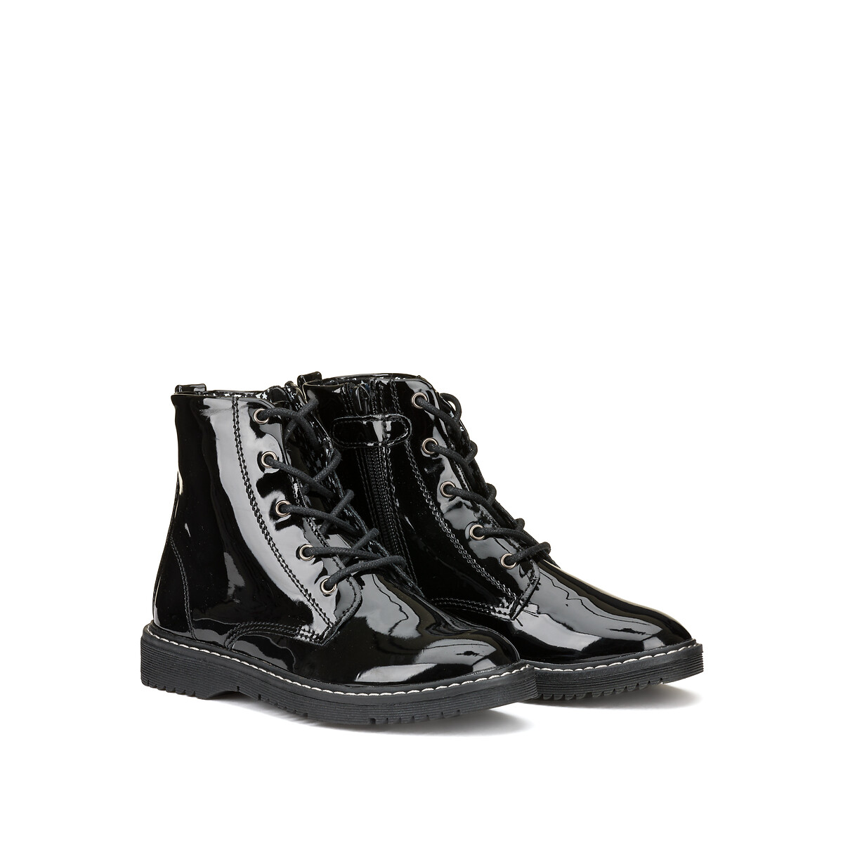 COLEÇÃO LA REDOUTE<br>Botas de cano curto pintadas com zíper