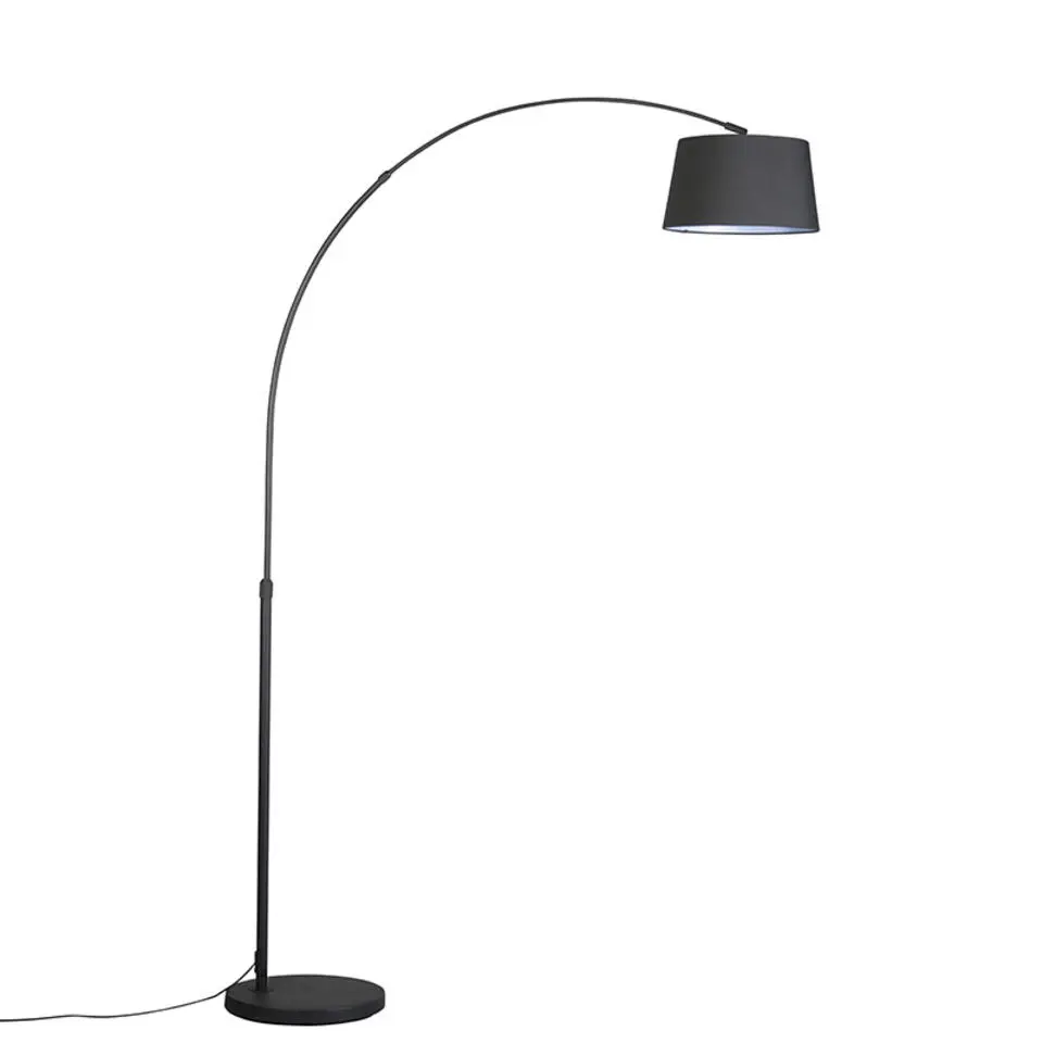 Qazqa booglampen arc zwart e27