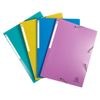 Exacompta Forever Young - 4 Chemises à rabats - A4 - pour 250 feuilles - couleurs assorties (bleu, jaune, turquoise, fuchsia)
