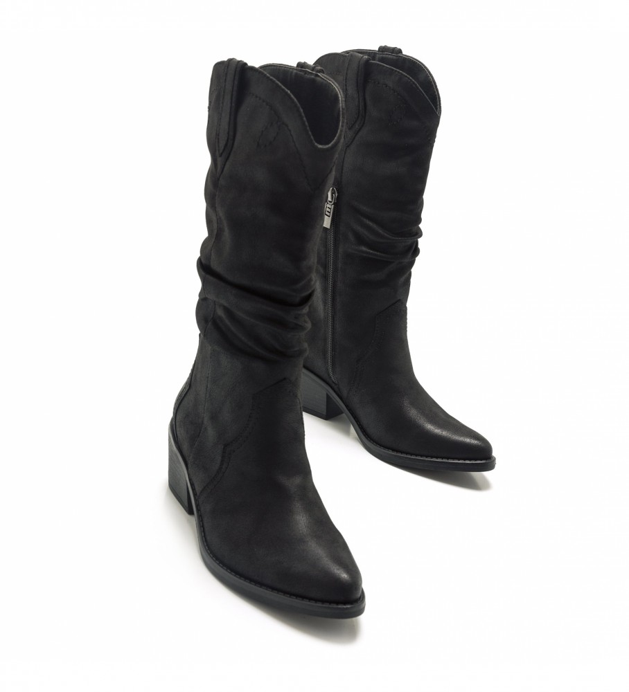 Botas de cowboy Mustang com detalhes em preto