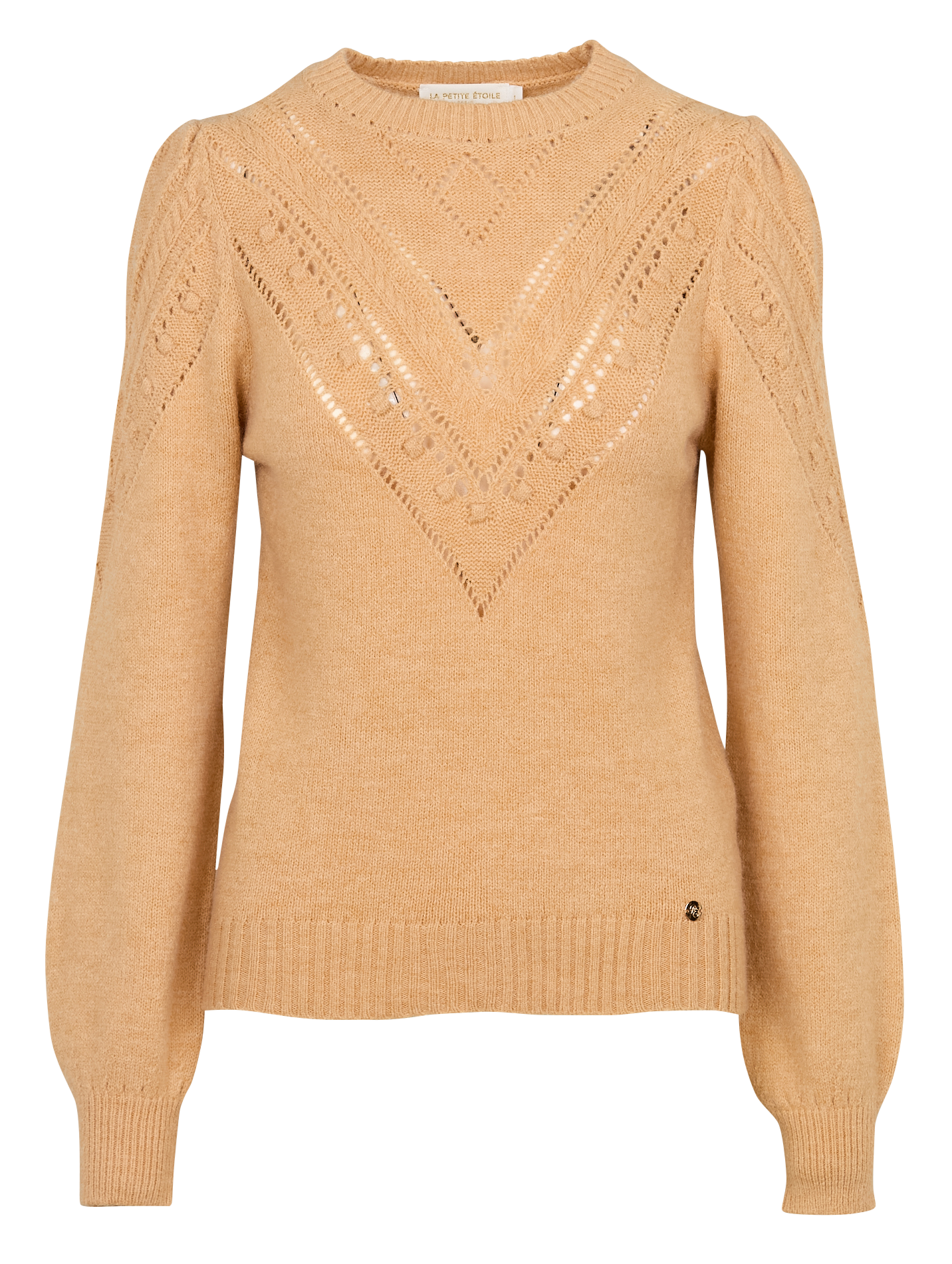 MARTA - Pull droit à col rond | Beige