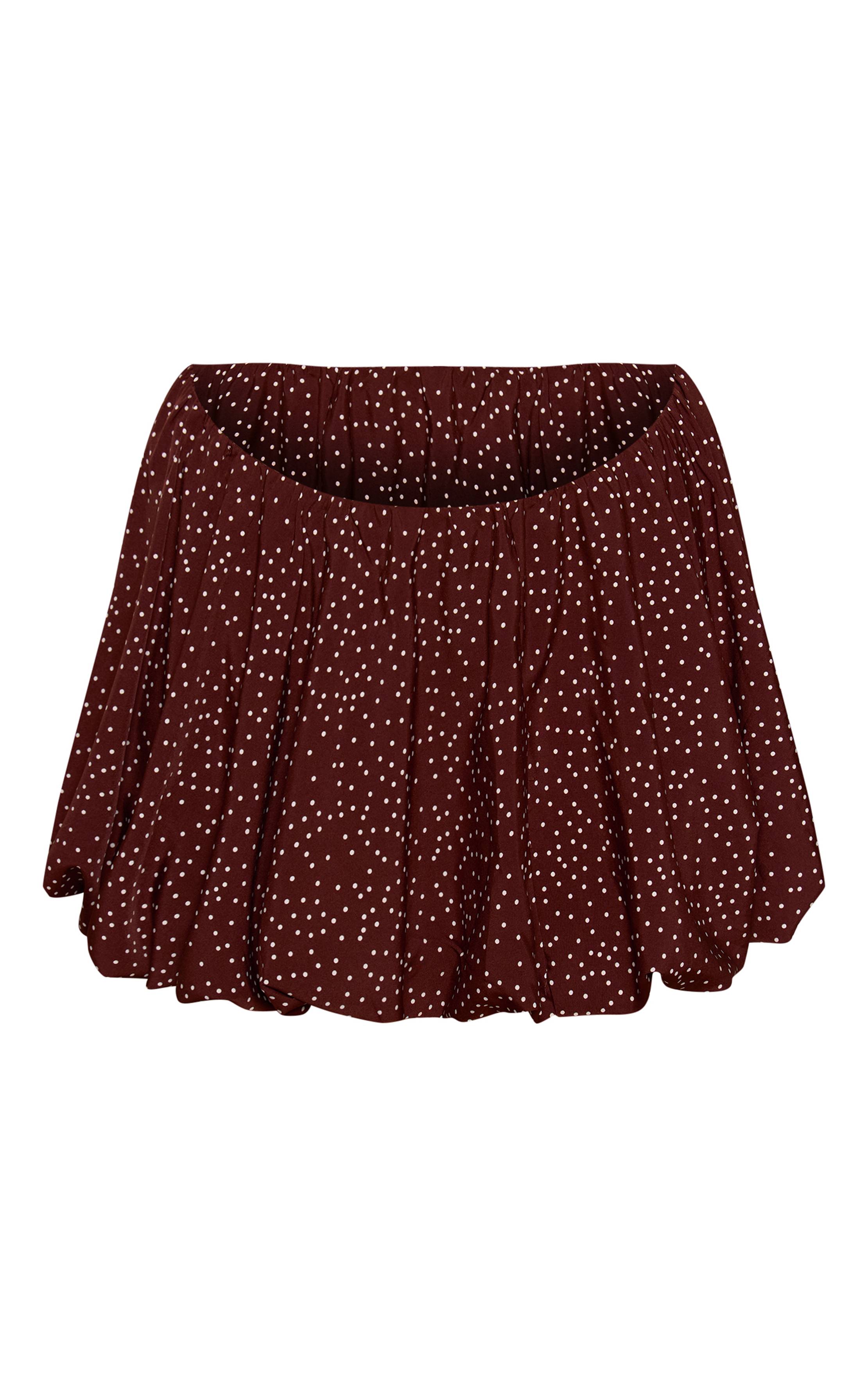 Marron Jupe Bouffante En Coton À Rayures Fines Grande Taille