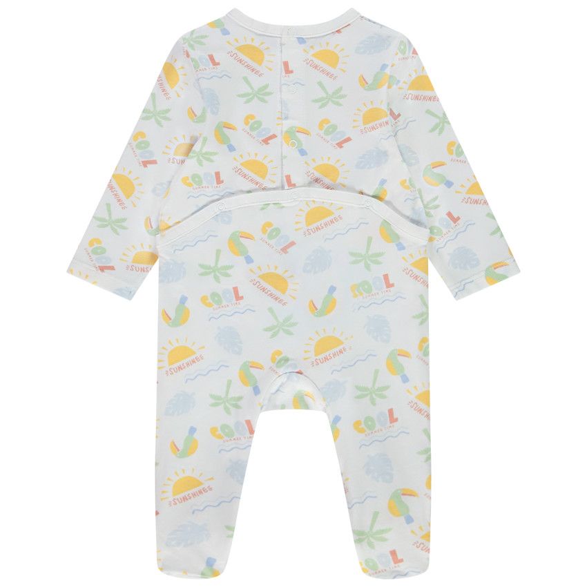 Lot de 4 dors-bien en jersey motifs soleil/plage pour bébé garçon - Blanc