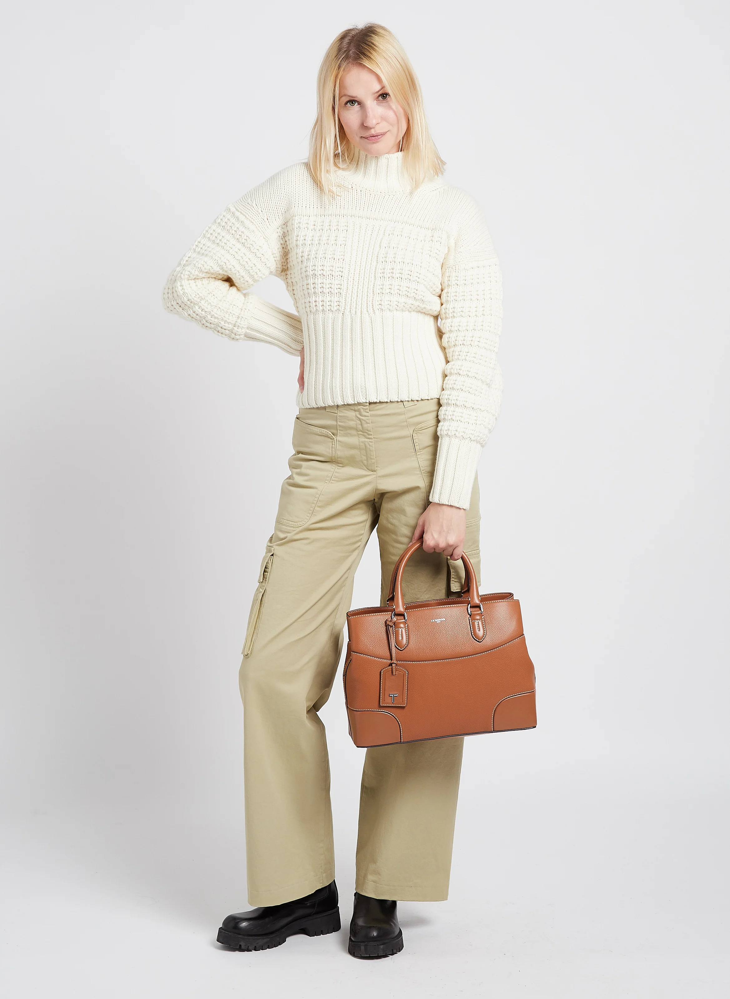 ROMY - Sac à main en cuir grainé| Marron