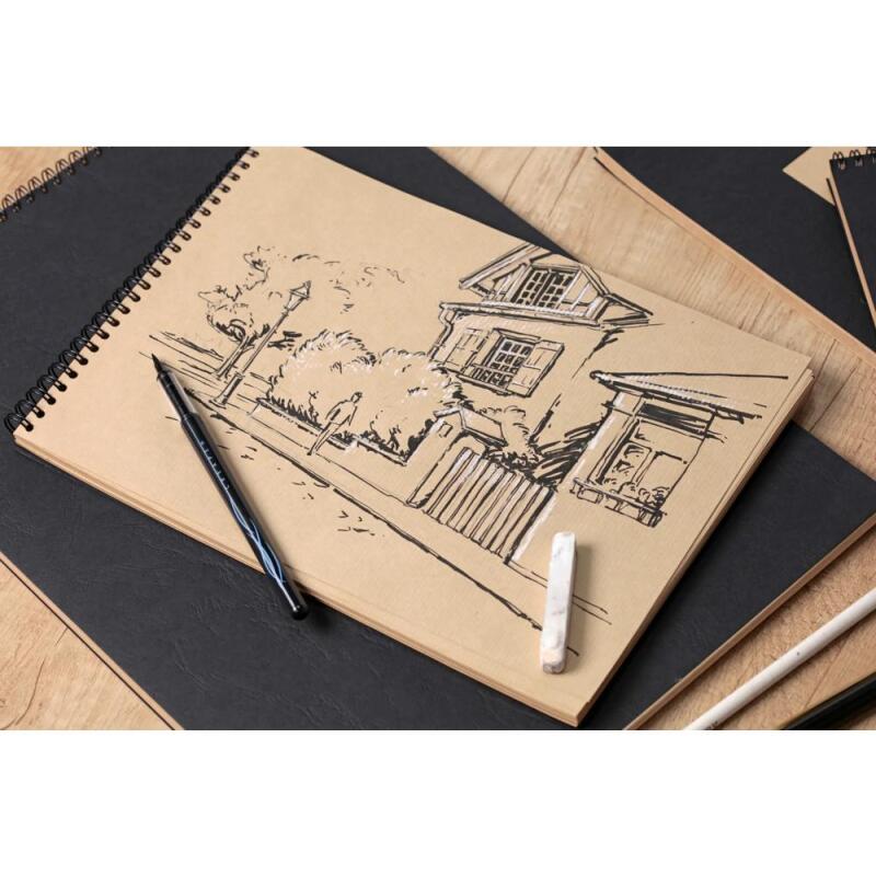 Kraft album spiralé 60F A3 90g - Noir